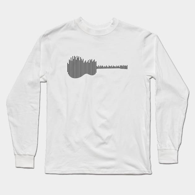 Acoustic Guitar Sound Waves Light Theme Long Sleeve T-Shirt by nightsworthy